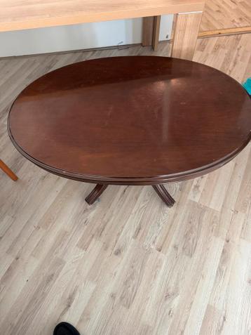 Ronde salontafel donkerbruin hout