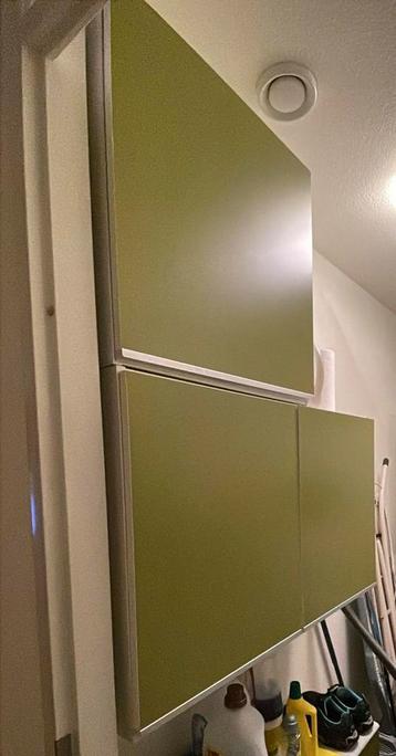 Set van 3 groene hangkasten