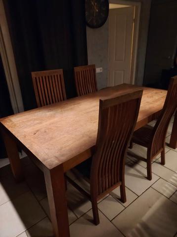 Gebruikte teak houten eethoek