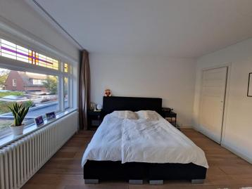 Hoofdbord bed antraciet en zwart