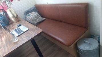 1x GRATIS Houten Zitbank met Leather-look Bekleding (190 cm)