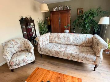 Bank en fauteuil met bloemenprint