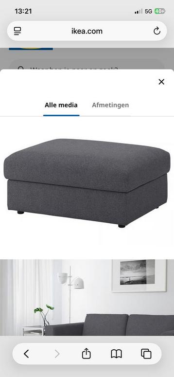 Hoes voor poef VIMLE GUNNARED middengrijs