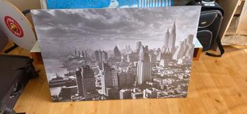 Canvas schilderij New York skyline zwart-wit