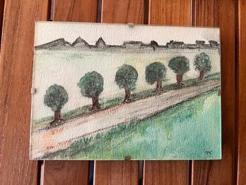 Tekening in lijst Bomenlaan maten 13 x 18 cm