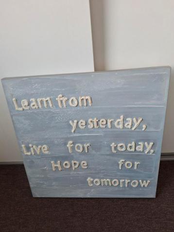 Decoratief bord met inspirerende tekst - Gratis af te halen