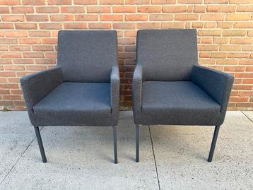 GRATIS AFHALEN 2 eetkamerfauteuils stof antraciet