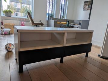 IKEA TV meubel met 2 zwartbruine lades - 120x49x41 cm