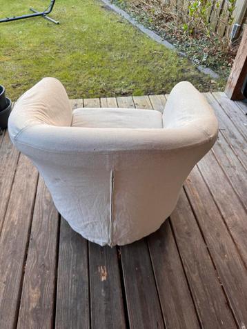 Crèmekleurige fauteuil 2 stuks