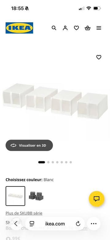 Gratis / IKEA SKUBB Opbergdozen - Set van 4, Wit