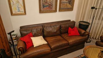 Leren bankstel: 3-zits en 2-zits bank