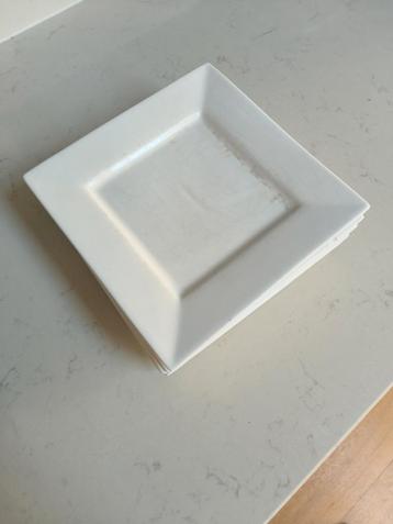 Witte vierkante ontbijtborden