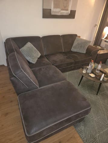 Comfortabele Hoekbank met Opbergruimte - Bruin