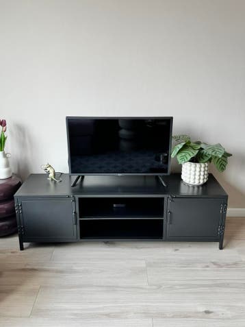 Televisiemeubel zwart staal