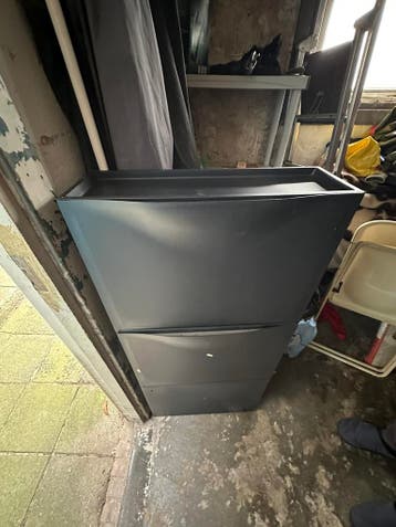 3 zwarte schoenenkastjes stapelbaar