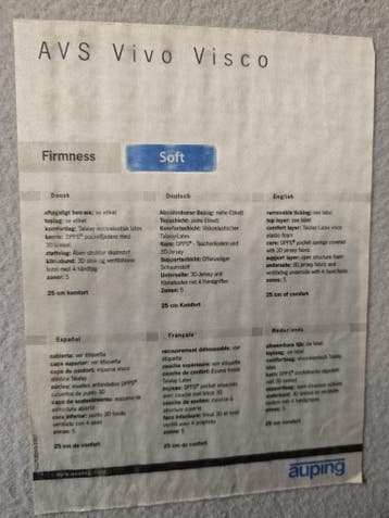 Auping Vivo Visco matras soft 220 x 90 cm * GRATIS *