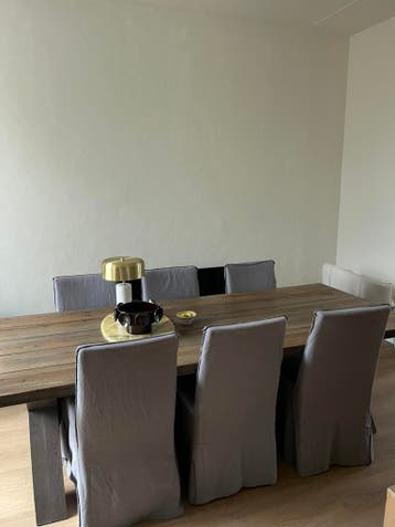 6 eetkamerstoelen grijs linnen look