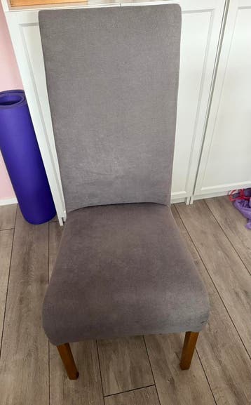 GRATIS Stoffen eetkamerstoel / stoel in taupe / grijs