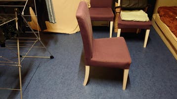 GRATIS: 4 Zgan paarse keukenstoelen