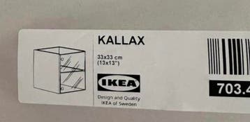 Gezocht kallax vitrine deurtjes verpakking/sticker
