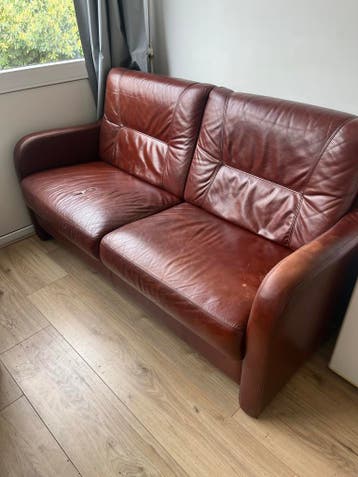 Gratis: luxe leren 2-zits bank