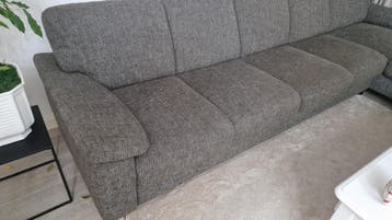 Grijze stoffen hoekbank - Gratis afhalen