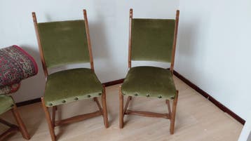 4 retro vintage eiken stoelen