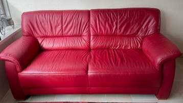 Rode leren bank