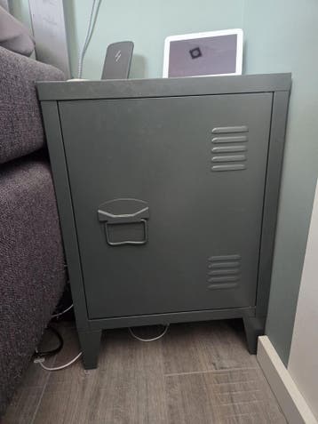 Gratis 2x Antraciet metalen nachtkastjes (locker) H58B38D30