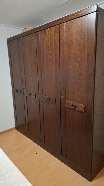 Eiken hang/leg-kast 4-deurs