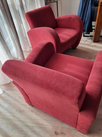 Set van 2 rode fauteuils - Comfortabel en stijlvol