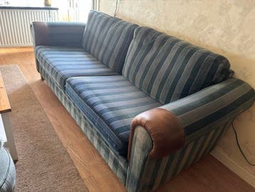 Comfortabele 2-zits bankstel met streepdessin