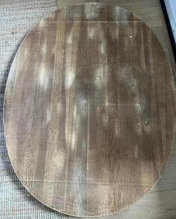 GRATIS zwaar ovaal eiken blad tafelblad