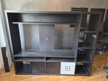 Zwart TV-meubel/wandkast met opbergruimte