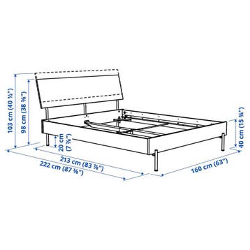 Bedframe 160x200 met lattenbodem, working conditions,