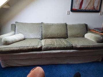 Gratis af te halen: groene velour 3 zits bank