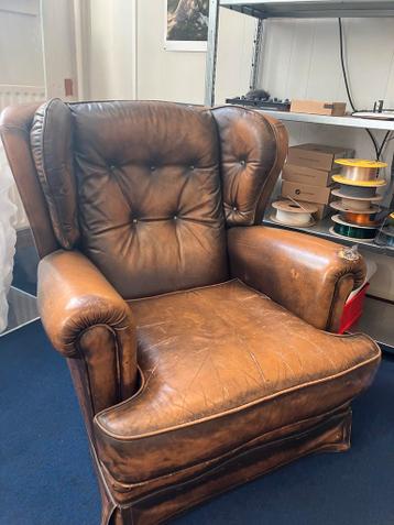 Gratis Jaren '70 Fauteuil - Mooi Bruin Leer