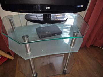 Glazen tv tafel / side table gratis