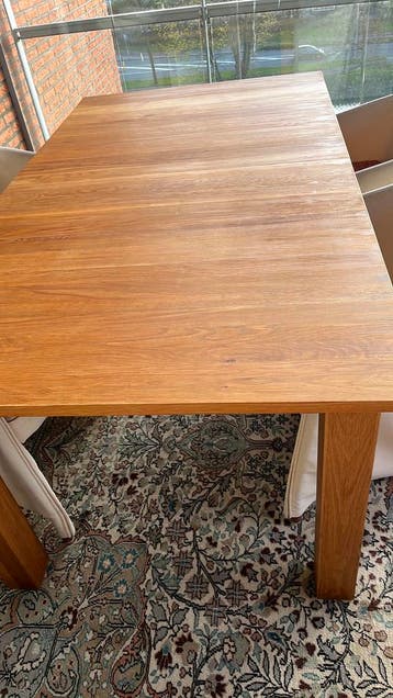 Eikenhouten eetkamertafel 180 x 100 cm.