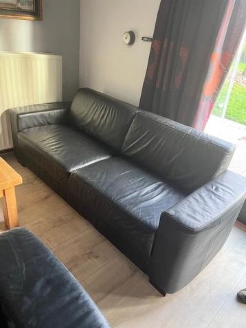 Nette zwarte afwasbare bank 3 sits lederlook GRATIS
