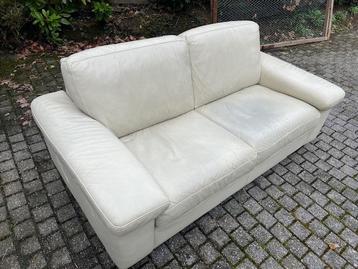 GRATIS witte nette afwasbare lederlook bank 2-zits