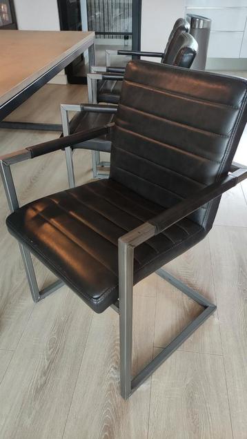 6 antraciet grijze eetkamerstoelen