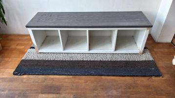 Schoenen/opbrergbankje  - Wit/Donker Hout