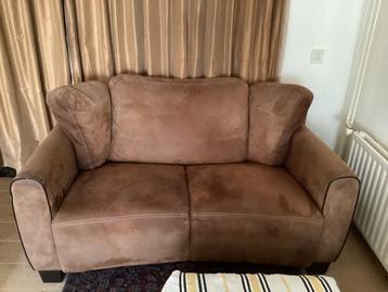 Bruine leren/suede 2 zitter