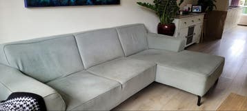 Comfortabele hoekbank in lichtgroen/grijs