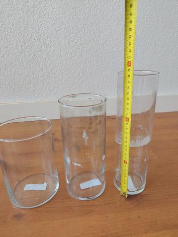 Verschillende glazen vazen/kandelaren