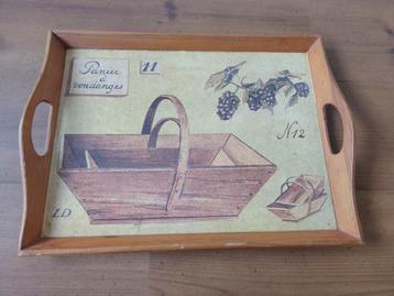 Houten dienblad met fruitmand print