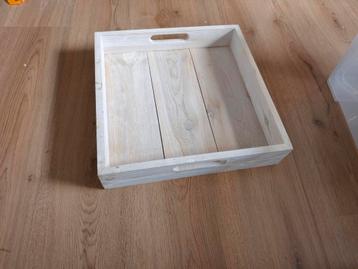 Vierkant houten dienblad 38cm - Decoratief en functioneel