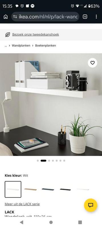 Witte LACK wandplank