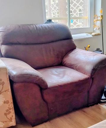 Heerlijke bruine lederen relaxfauteuil